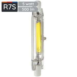 Avide R7S LED Staaflamp 78mm - 5W 220-240V - 4000K - 500lm - LED Lampjes Insteek - Wit licht - Vervangt 42W lamp