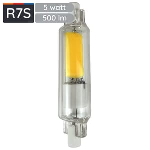 Avide R7S LED Staaflamp Dimbaar 78mm - 5W 220-240V - 4000K - 500lm - LED Lampjes Insteek - Wit licht - Vervangt 42W lamp